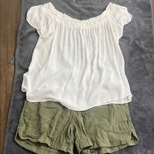 White Swiss Dot Off-Shoulder Blouse